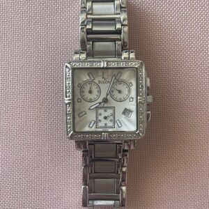 Bulova Silver Chronograph Watch